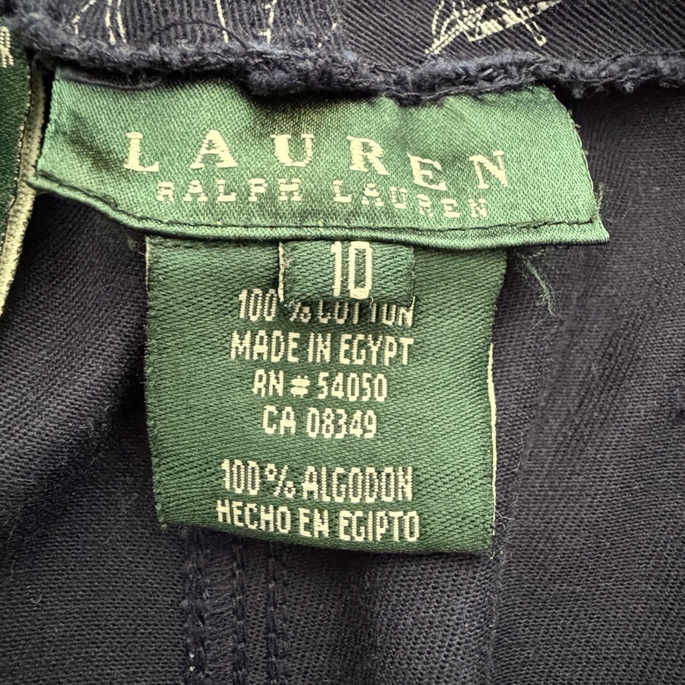 Lauren Ralph Lauren Womens Nautical Ship Print 100% Cotton Shorts Size 10 Preppy - Picture 12 of 14